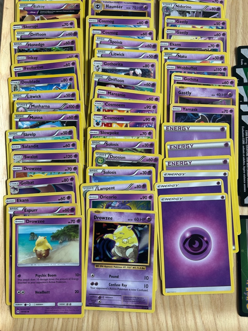 65 Purple Pokémon Collectible Playing and Trading Cards, energy, online codes - Picture 2 of 3